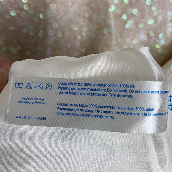 Walk of Shame Allover Sequin Dress Asymmetrical Ruffle NEW WITH TAGS - Picture 11 of 13